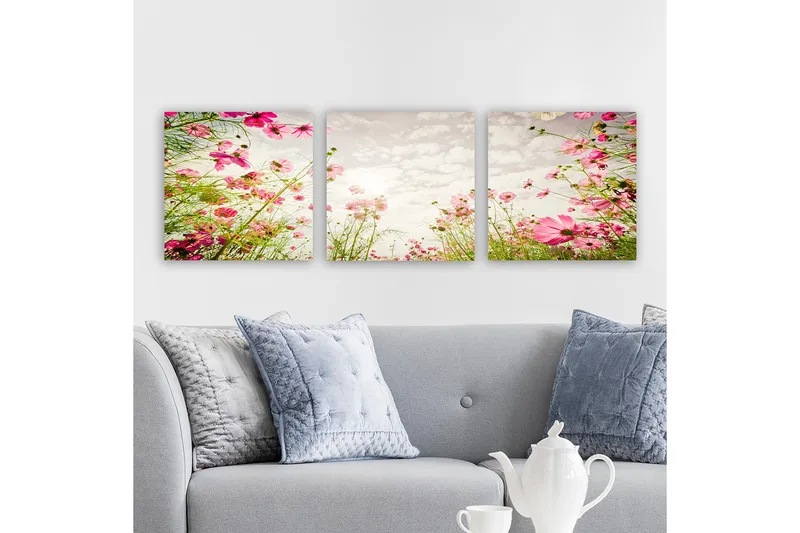 Dekorativ Canvastavla 3-Delar 30x30 cm, Flerfärgad