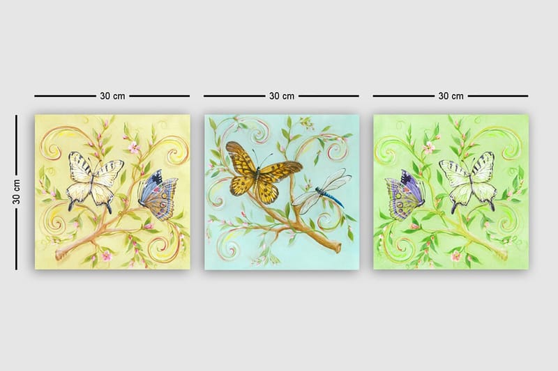 Dekorativ Canvastavla 3-Delar 30x30 cm - Flerfärgad - Inredning & dekor - Tavlor & konst - Canvastavla