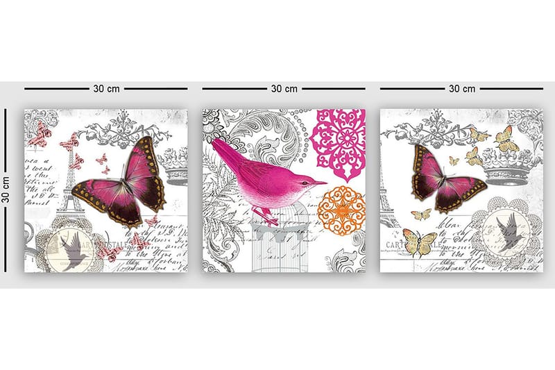 Dekorativ Canvastavla 3-Delar 30x30 cm - Flerfärgad - Inredning & dekor - Tavlor & konst - Canvastavla