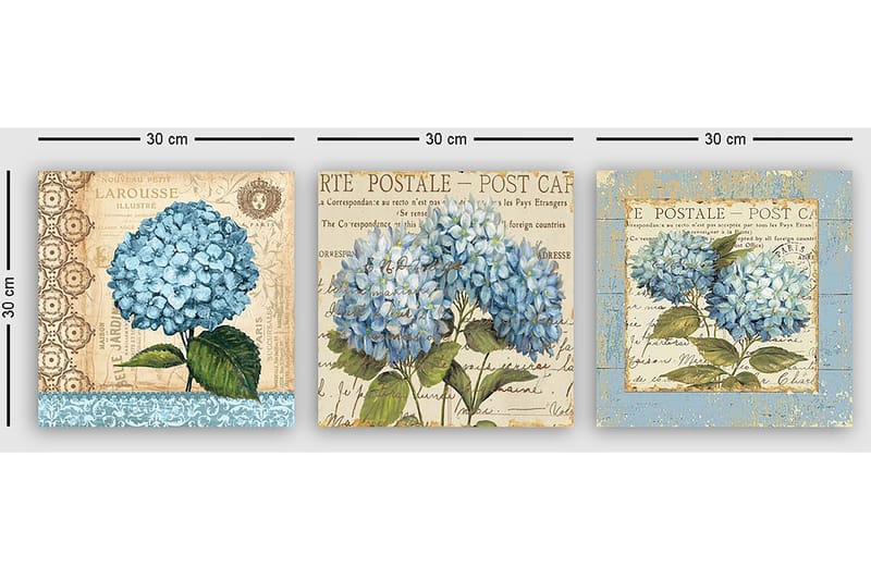 Dekorativ Canvastavla 3-Delar 30x30 cm - Flerfärgad - Inredning & dekor - Tavlor & konst - Canvastavla