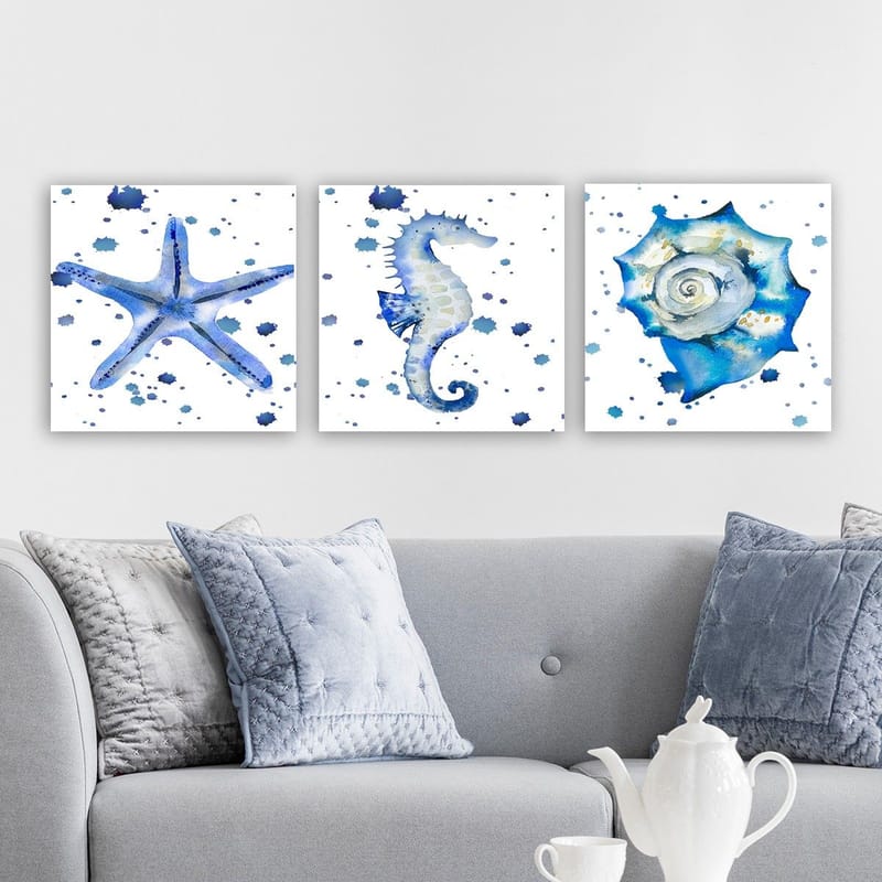 Dekorativ Canvastavla 3-Delar 30x30 cm - Flerfärgad - Inredning & dekor - Tavlor & konst - Canvastavla