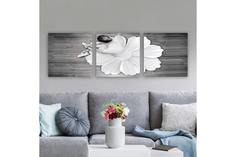 Dekorativ Canvastavla 3-Delar 30x30 cm, Flerfärgad