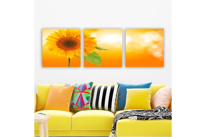 Dekorativ Canvastavla 3-Delar 30x30 cm, Flerfärgad