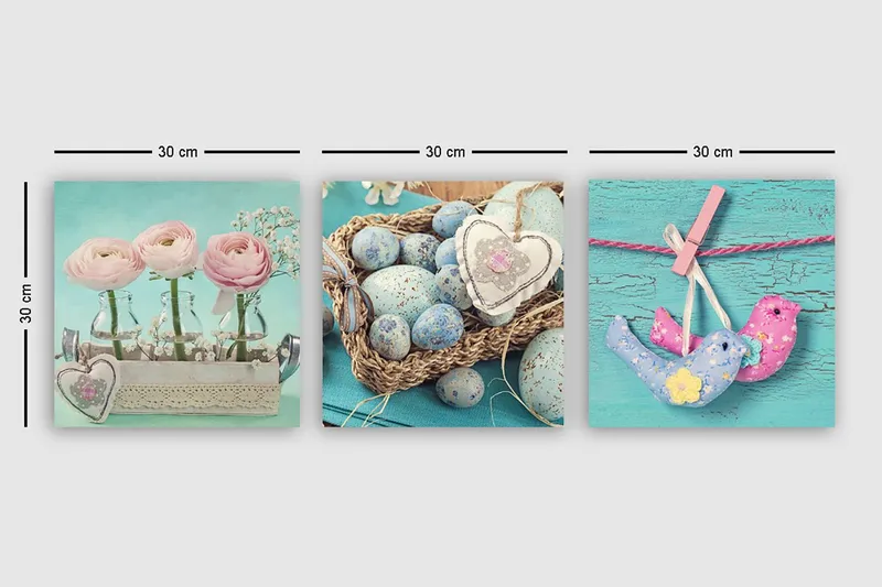 Dekorativ Canvastavla 3-Delar 30x30 cm - Flerfärgad - Inredning & dekor - Tavlor & konst - Canvastavla