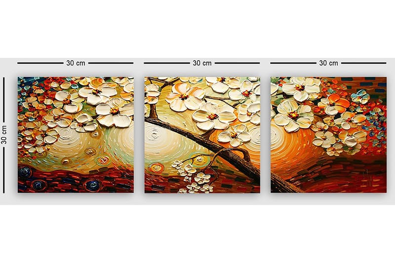 Dekorativ Canvastavla 3-Delar 30x30 cm - Flerfärgad - Inredning & dekor - Tavlor & konst - Canvastavla