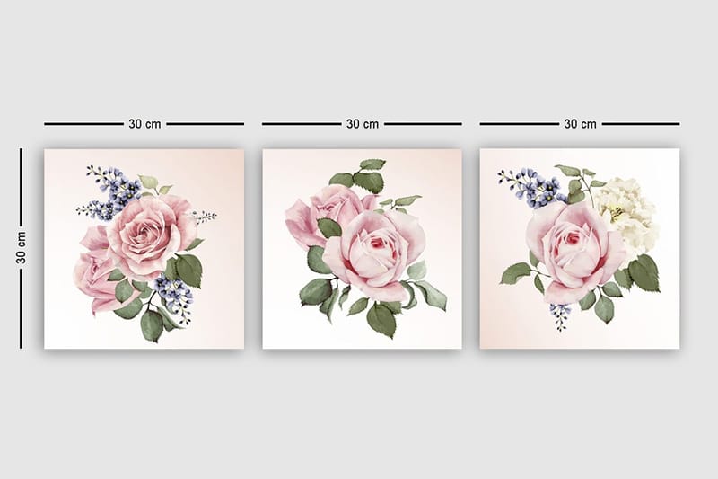 Dekorativ Canvastavla 3-Delar 30x30 cm - Flerfärgad - Inredning & dekor - Tavlor & konst - Canvastavla