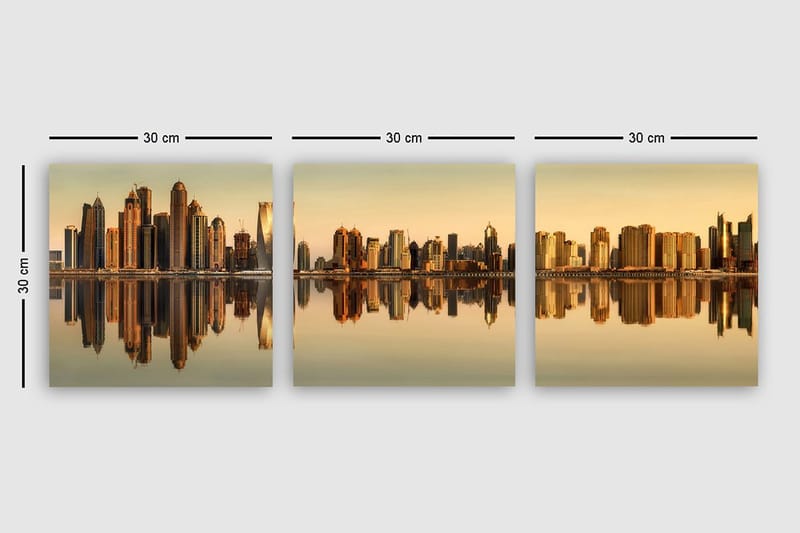 Dekorativ Canvastavla 3-Delar 30x30 cm - Flerfärgad - Inredning & dekor - Tavlor & konst - Canvastavla