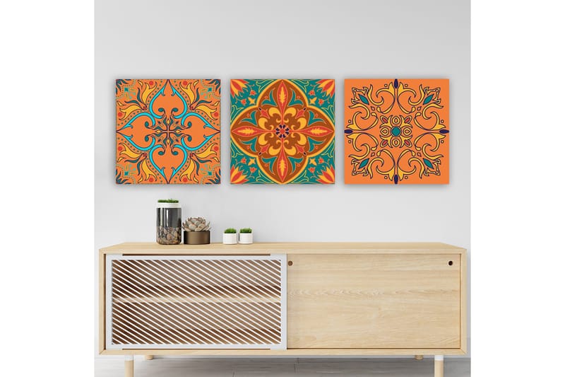 Dekorativ Canvastavla 3-Delar 30x30 cm - Flerfärgad - Inredning & dekor - Tavlor & konst - Canvastavla