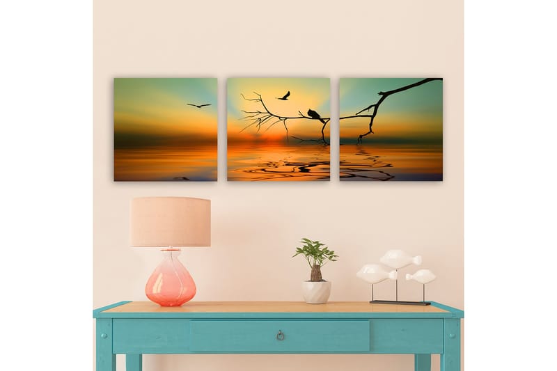 Dekorativ Canvastavla 3-Delar 30x30 cm, Flerfärgad