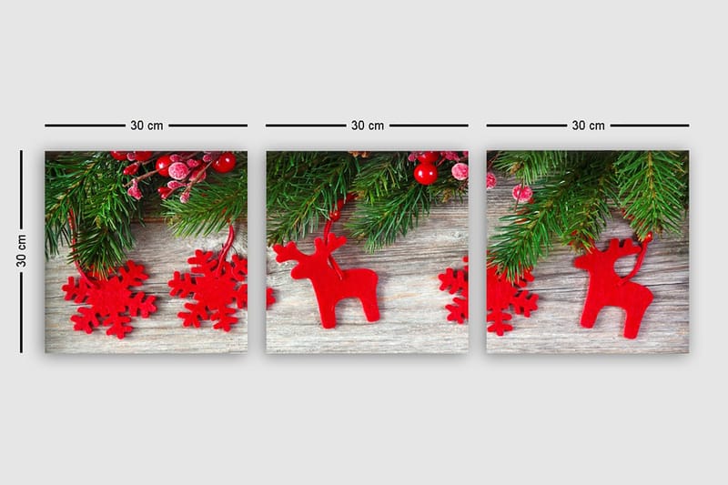 Dekorativ Canvastavla 3-Delar 30x30 cm - Flerfärgad - Inredning & dekor - Tavlor & konst - Canvastavla