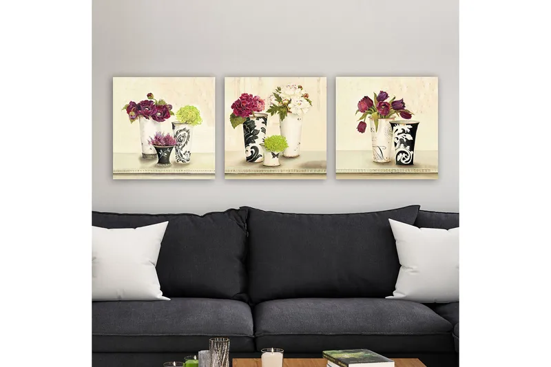 Dekorativ Canvastavla 3-Delar 30x30 cm, Flerfärgad