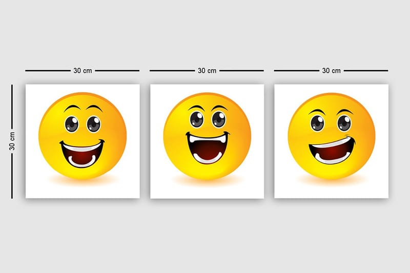 Dekorativ Canvastavla 3-Delar 30x30 cm - Flerfärgad - Inredning & dekor - Tavlor & konst - Canvastavla