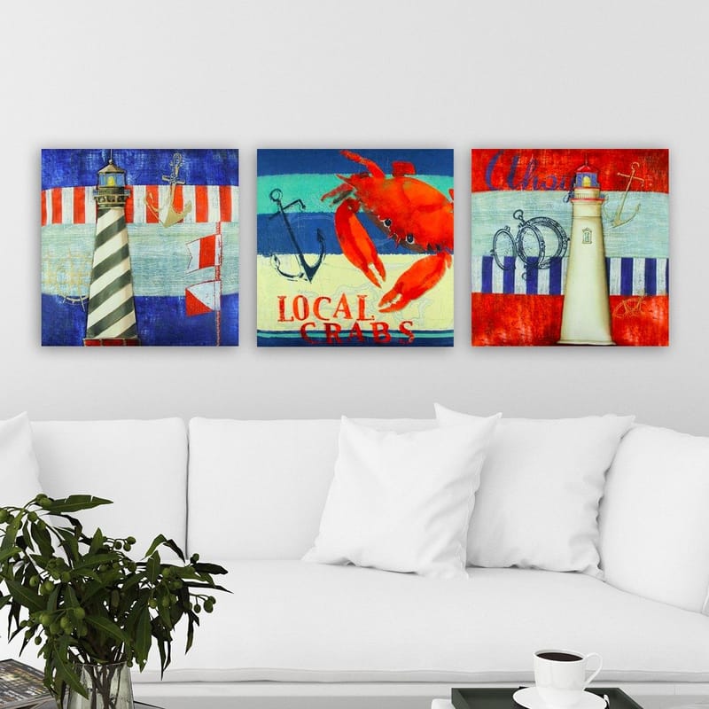 Dekorativ Canvastavla 3-Delar 30x30 cm - Flerfärgad - Inredning & dekor - Tavlor & konst - Canvastavla