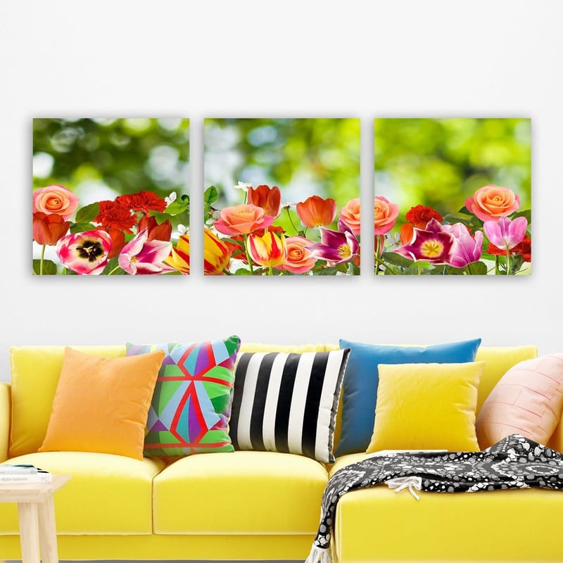 Dekorativ Canvastavla 3-Delar 30x30 cm - Flerfärgad - Inredning & dekor - Tavlor & konst - Canvastavla