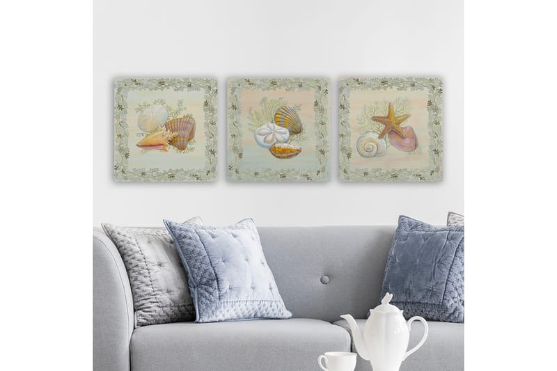 Dekorativ Canvastavla 3-Delar 30x30 cm, Flerfärgad