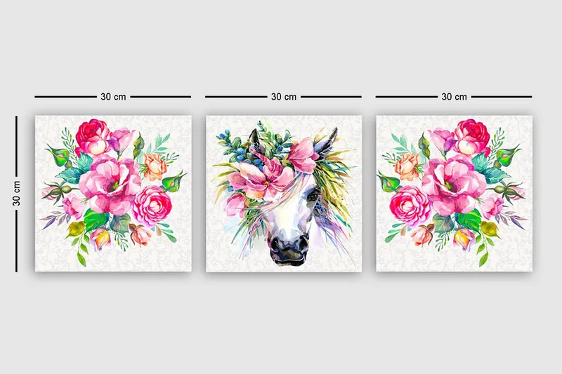 Dekorativ Canvastavla 3-Delar 30x30 cm - Flerfärgad - Inredning & dekor - Tavlor & konst - Canvastavla