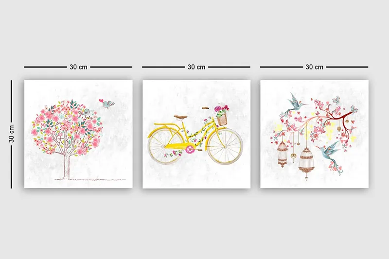 Dekorativ Canvastavla 3-Delar 30x30 cm - Flerfärgad - Inredning & dekor - Tavlor & konst - Canvastavla