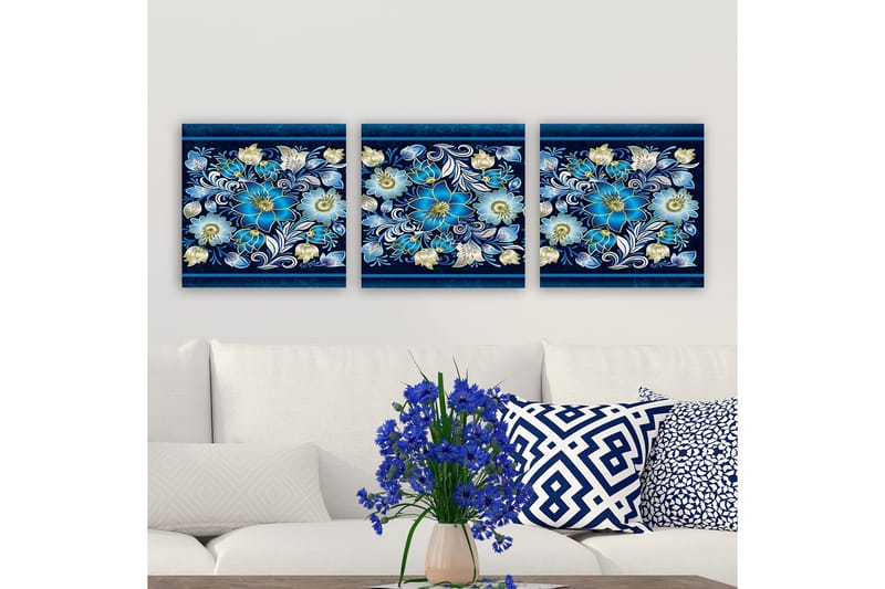 Dekorativ Canvastavla 3-Delar 30x30 cm, Flerfärgad