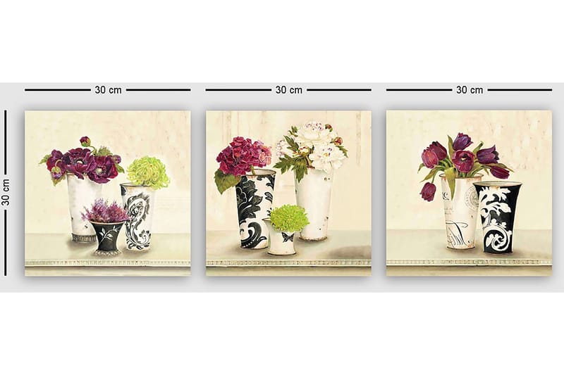 Dekorativ Canvastavla 3-Delar 30x30 cm - Flerfärgad - Inredning & dekor - Tavlor & konst - Canvastavla