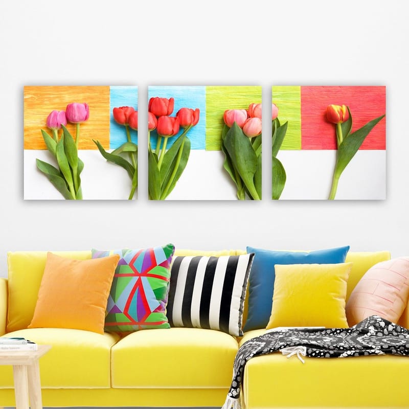 Dekorativ Canvastavla 3-Delar 30x30 cm - Flerfärgad - Inredning & dekor - Tavlor & konst - Canvastavla