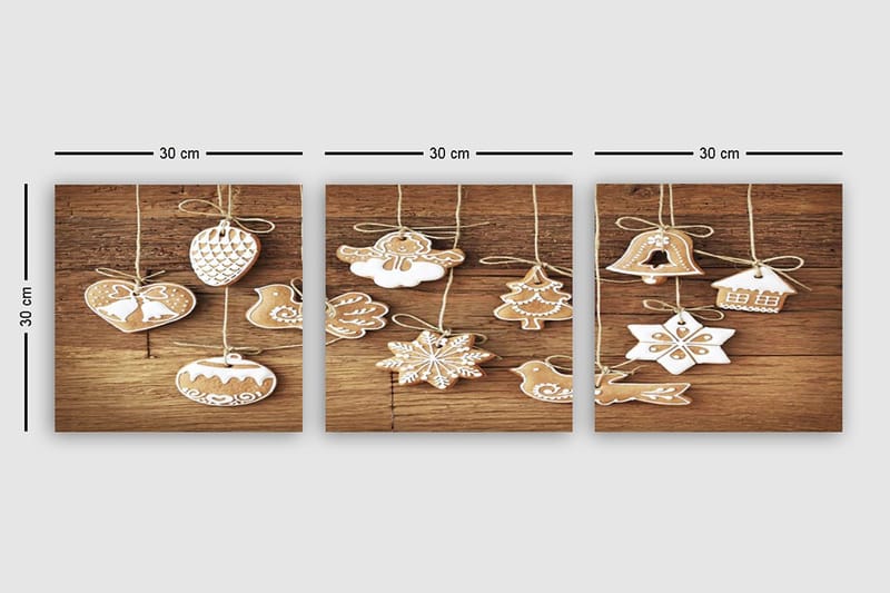 Dekorativ Canvastavla 3-Delar 30x30 cm - Flerfärgad - Inredning & dekor - Tavlor & konst - Canvastavla