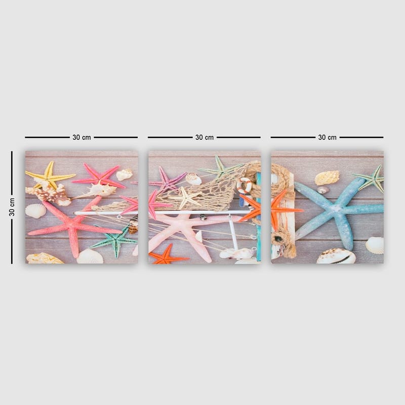 Dekorativ Canvastavla 3-Delar 30x30 cm - Flerfärgad - Inredning & dekor - Tavlor & konst - Canvastavla