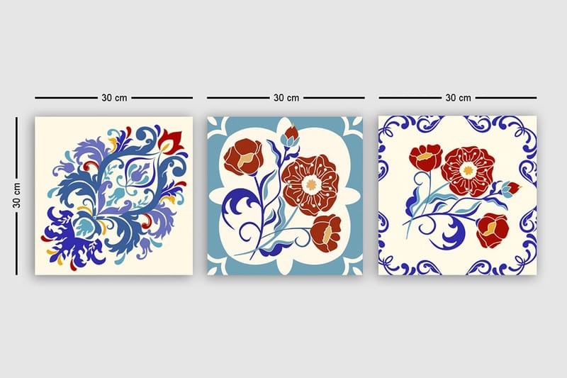 Dekorativ Canvastavla 3-Delar 30x30 cm - Flerfärgad - Inredning & dekor - Tavlor & konst - Canvastavla