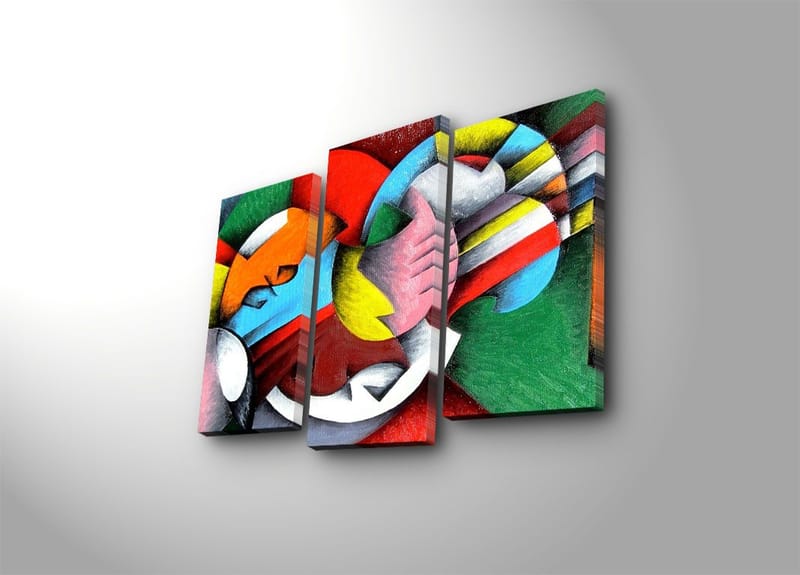 Dekorativ Canvastavla 3-Delar 45x20 cm, Flerfärgad