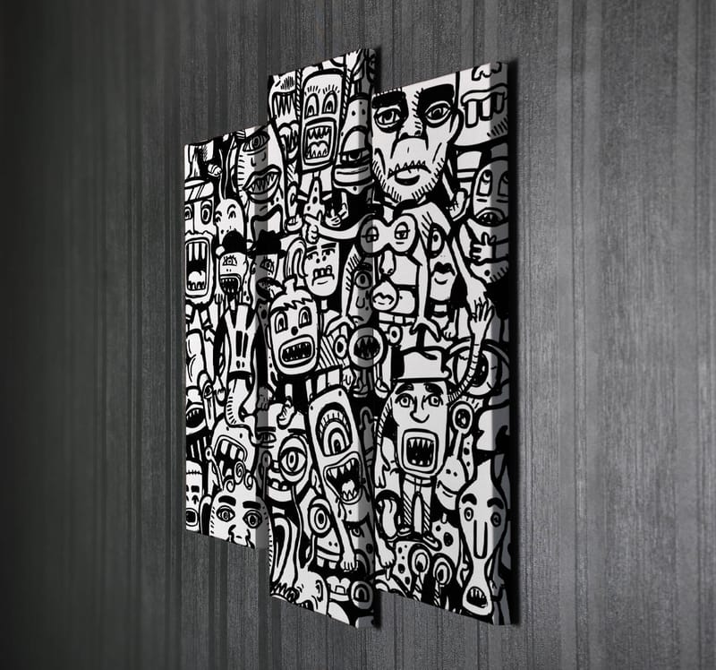 DEKORATIV CANVASTAVLA 3-Delar 45x20 cm Flerfärgad - Inredning & dekor - Tavlor & konst - Canvastavla