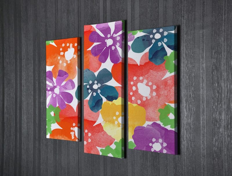 DEKORATIV CANVASTAVLA 3-Delar 45x20 cm Flerfärgad - Inredning & dekor - Tavlor & konst - Canvastavla