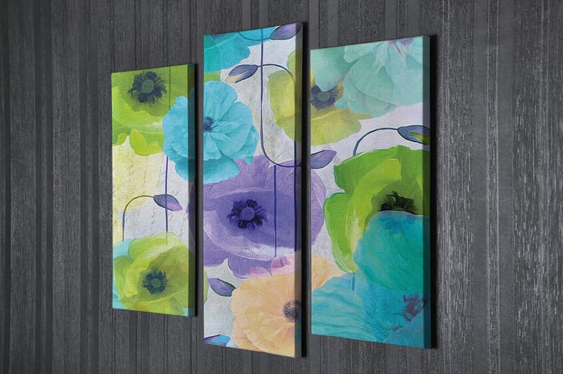DEKORATIV CANVASTAVLA 3-Delar 45x20 cm Flerfärgad - Inredning & dekor - Tavlor & konst - Canvastavla