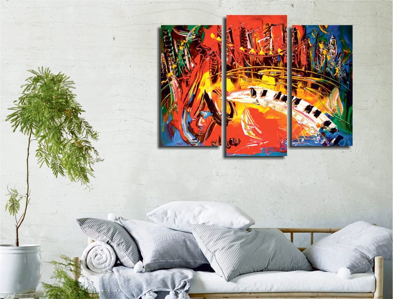 DEKORATIV CANVASTAVLA 3-Delar 45x20 cm Flerfärgad - Inredning & dekor - Tavlor & konst - Canvastavla