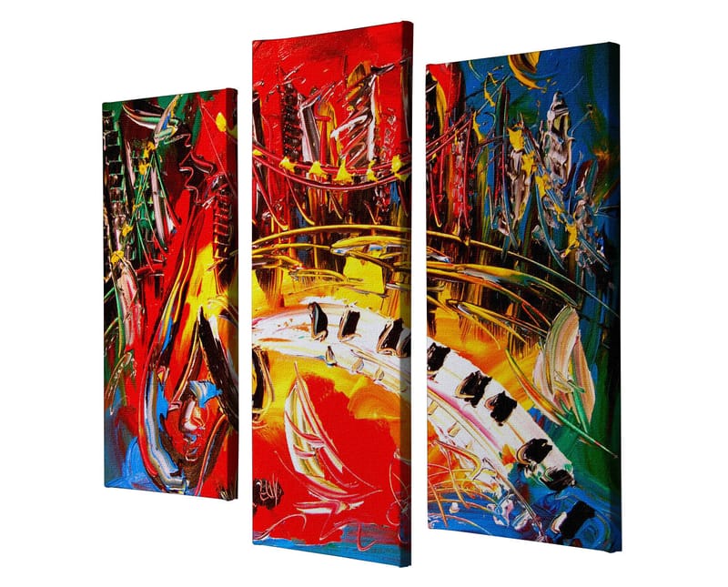 DEKORATIV CANVASTAVLA 3-Delar 45x20 cm Flerfärgad - Inredning & dekor - Tavlor & konst - Canvastavla