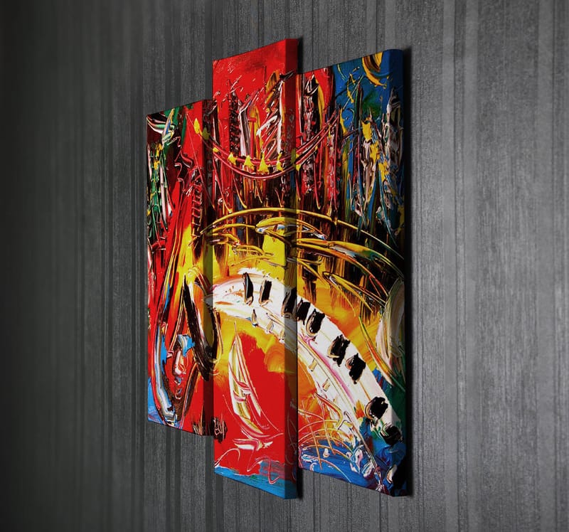 DEKORATIV CANVASTAVLA 3-Delar 45x20 cm Flerfärgad - Inredning & dekor - Tavlor & konst - Canvastavla
