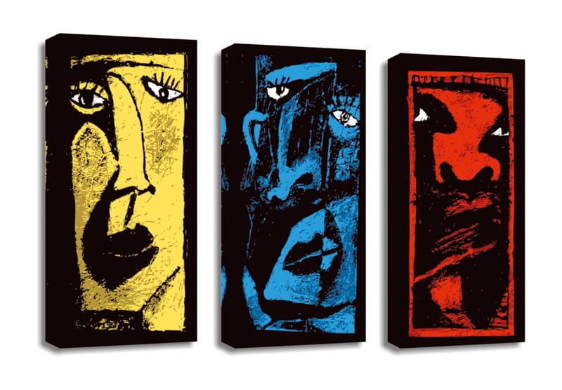 DEKORATIV CANVASTAVLA 3-Delar 45x20 cm Flerfärgad - Inredning & dekor - Tavlor & konst - Canvastavla