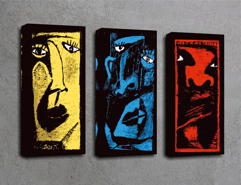 DEKORATIV CANVASTAVLA 3-Delar 45x20 cm Flerfärgad - Inredning & dekor - Tavlor & konst - Canvastavla