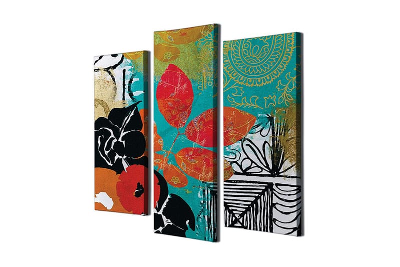 DEKORATIV CANVASTAVLA 3-Delar 45x20 cm Flerfärgad - Inredning & dekor - Tavlor & konst - Canvastavla