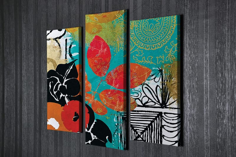 DEKORATIV CANVASTAVLA 3-Delar 45x20 cm Flerfärgad - Inredning & dekor - Tavlor & konst - Canvastavla