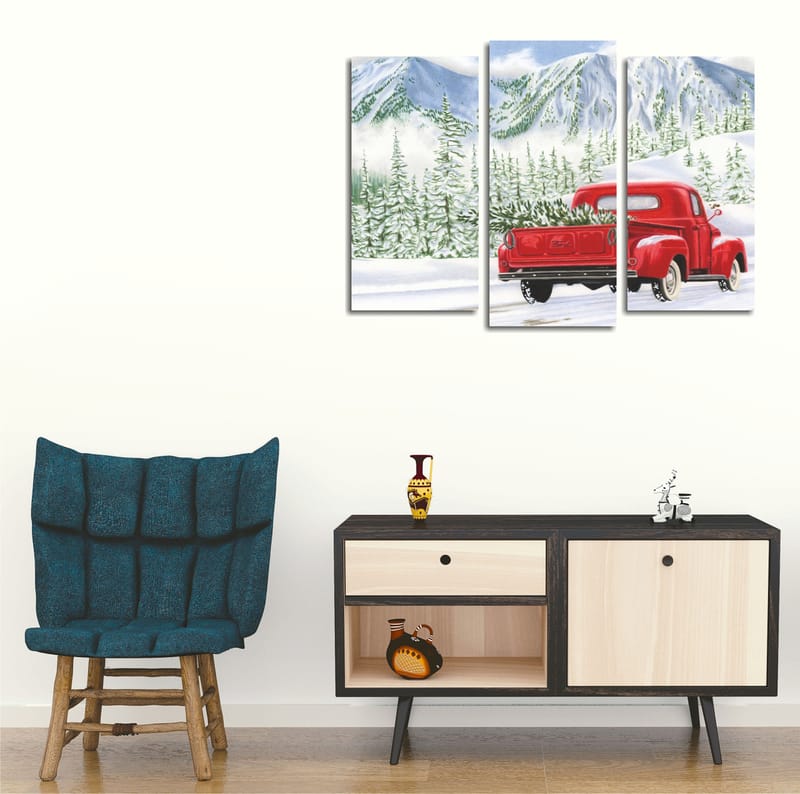 DEKORATIV CANVASTAVLA 3-Delar 45x20 cm Flerfärgad - Inredning & dekor - Tavlor & konst - Canvastavla