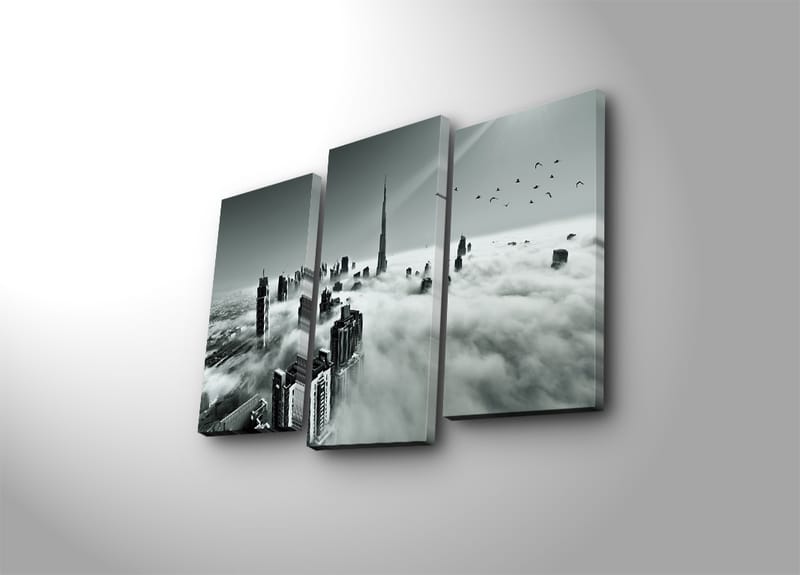 DEKORATIV CANVASTAVLA 3-Delar 45x20 cm Flerfärgad - Inredning & dekor - Tavlor & konst - Canvastavla