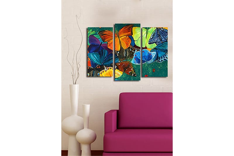 DEKORATIV CANVASTAVLA 3-Delar 45x20 cm Flerfärgad - Inredning & dekor - Tavlor & konst - Canvastavla