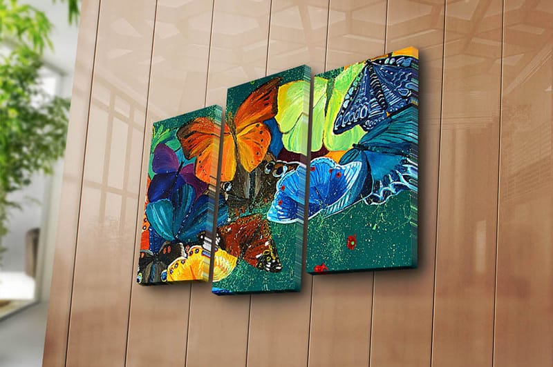 DEKORATIV CANVASTAVLA 3-Delar 45x20 cm Flerfärgad - Inredning & dekor - Tavlor & konst - Canvastavla