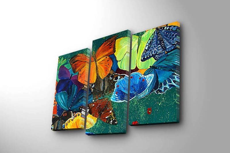 DEKORATIV CANVASTAVLA 3-Delar 45x20 cm Flerfärgad - Inredning & dekor - Tavlor & konst - Canvastavla