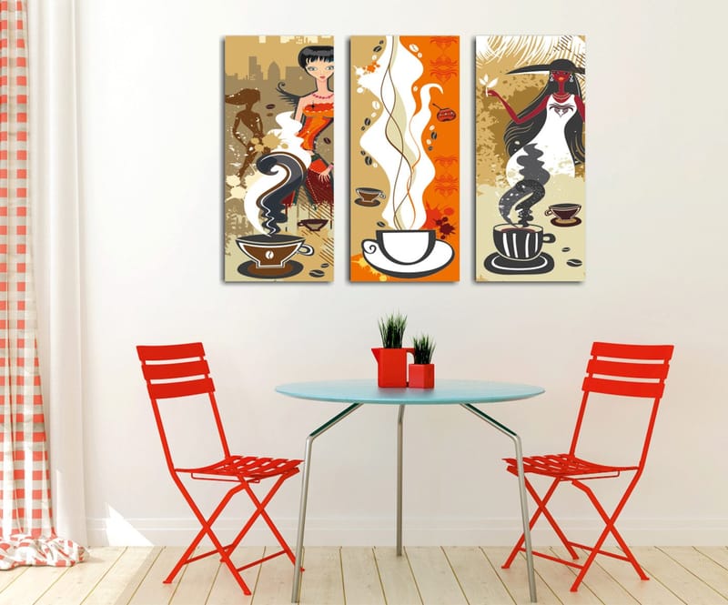 Dekorativ Canvastavla 3-Delar 45x20 cm, Flerfärgad