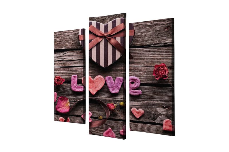 Dekorativ Canvastavla 3-Delar 45x20 cm, Flerfärgad