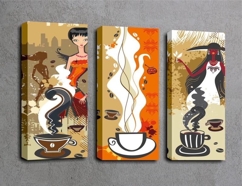 Dekorativ Canvastavla 3-Delar 45x20 cm - Flerfärgad - Inredning & dekor - Tavlor & konst - Canvastavla