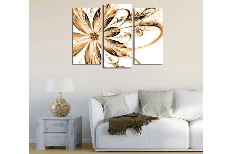 Dekorativ Canvastavla 3-Delar 45x20 cm, Flerfärgad