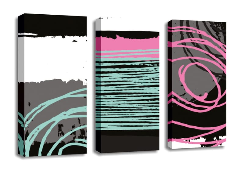 Dekorativ Canvastavla 3-Delar 45x20 cm - Flerfärgad - Inredning & dekor - Tavlor & konst - Canvastavla