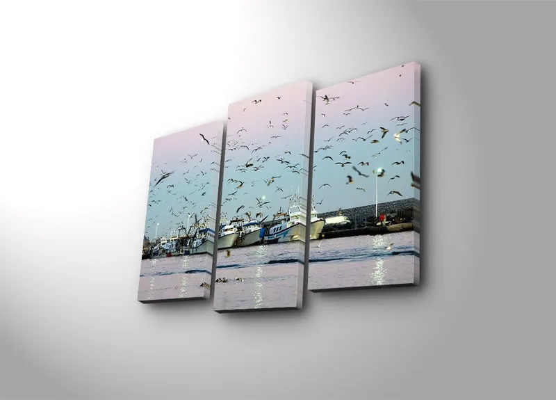 Dekorativ Canvastavla 3-Delar 45x20 cm, Flerfärgad