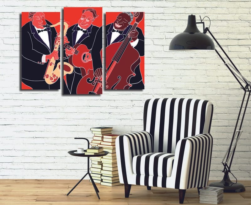 Dekorativ Canvastavla 3-Delar 45x20 cm, Flerfärgad